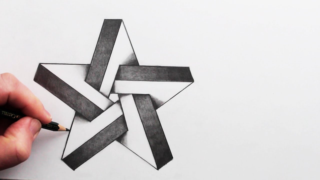 How to Draw An Impossible 3D Star Narrated Step By Step - YouTube