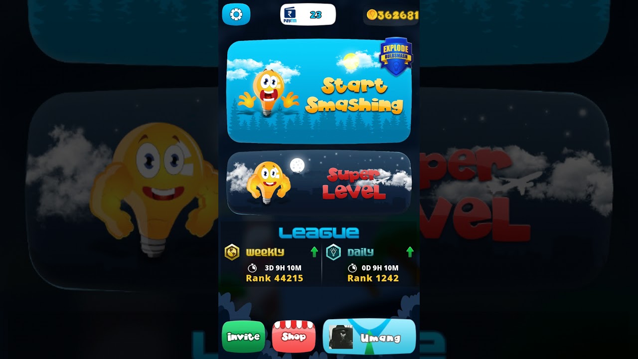 Paytm earning with 💡 bulb smash