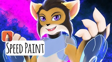 [SpeedPaint] Furry Anthro Lynx (Magic Shield) - Autodesk sketchbook