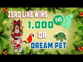 The COMMENT with ZERO LIKE WINS 1,000 ROBUX or DREAM PET!