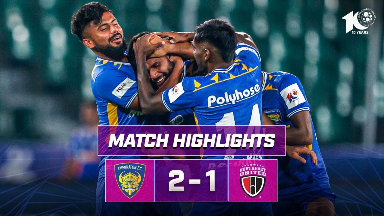 Match Highlights  Chennaiyin FC 2 1 NorthEast United FC  MW 21  ISL 2023 24