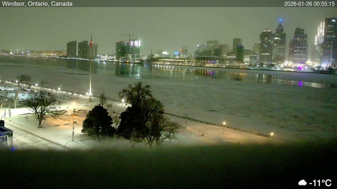 2026-01-25 Morning Segment - Detroit River Live Cam from Windsor, Ontario, Canada
