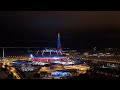 Новогоднее световое шоу на стадионе "Газпром Арена" и Лахта Центре 2021