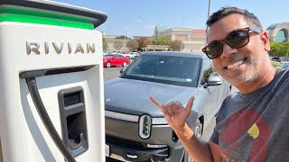 Charging at a Rivian Adventure Network DC Fast Charging Station - Texas Current Rivian Charging Stations