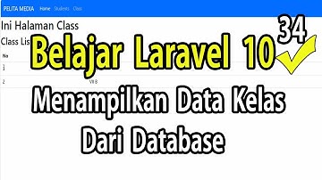 Belajar Laravel 10 Menampilkan Data Kelas Dari Datatabase