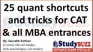 25 most important quant shortcuts and tricks for CAT & all MBA entrances | By Saurabh Kothari sir