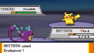 Level 1 Rattata Vs Trainers Red Level 88 Pikachu