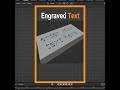 How to Create Engraved Text in Blender - Tutorial #shorts #youtubeshorts #blender #text