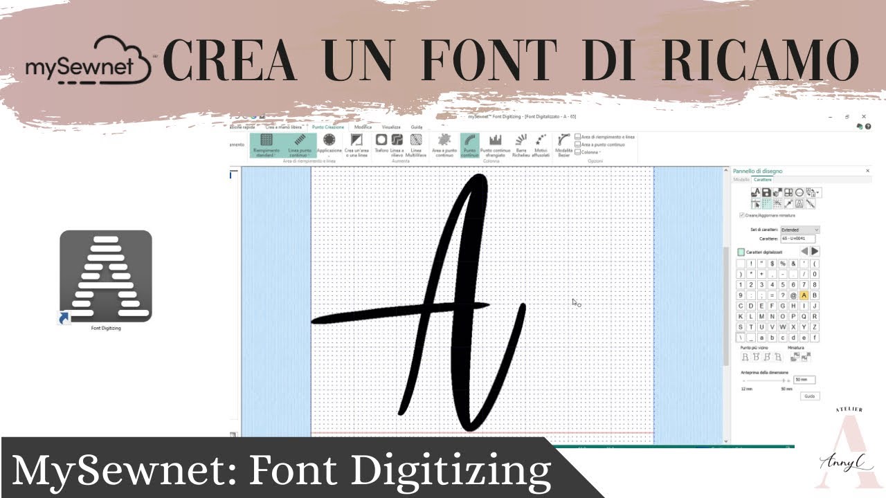 MySewnet - Digitalizzare un ricamo alfabeto o un font per la ricamatrice.
