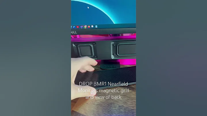 View of DROP BMR1 NEARFIELD MONITORS  and the magnetic grill covers + view of back