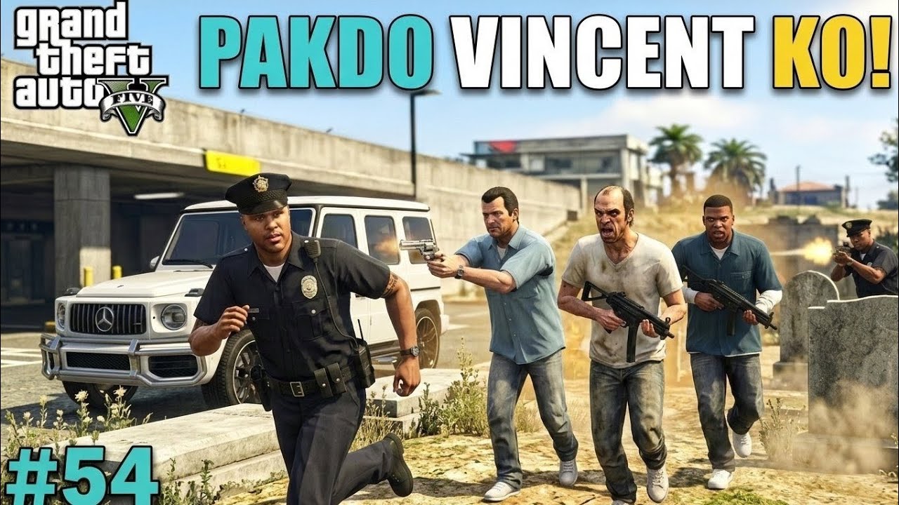 GANGSTER VINCENT RUNNING AWAY AND MICHAEL TRYING TO KILL HIM | GTA V GAMEPLAY #54