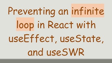 Preventing an infinite loop in React with useEffect, useState, and useSWR