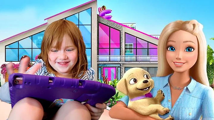ADLEY iPAD TOUR!! playing Barbie Dream House, Prin...