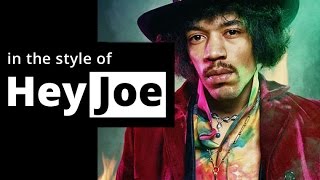 Jimi Hendrix 'Hey Joe' style Em Blues Guitar solo Backing Track (Jamtrack E minor blues or G major) chords