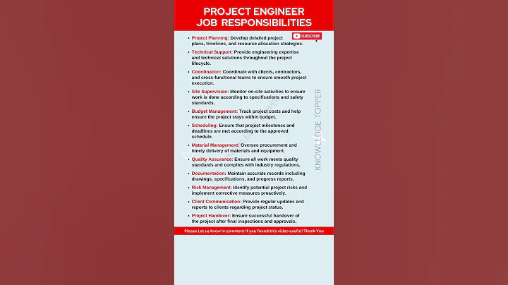 Project Engineer Responsibilities | Project Engineer Roles and Responsibilities