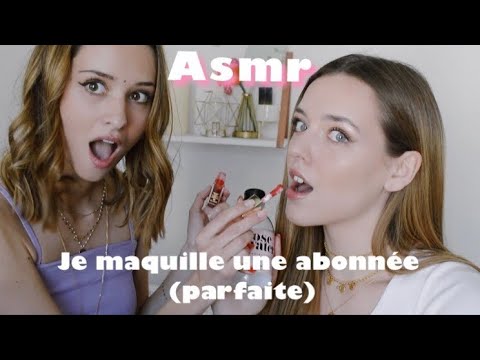 ASMR FRANÇAIS - Je maquille une abonnée (immersion : bruits de brushing + sticky sounds)