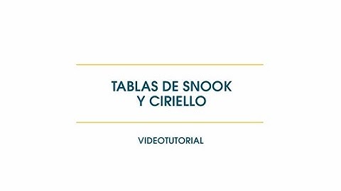 MC MUTUAL. PRL. Tablas de Snook y Ciriello