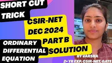 CSIR NET DEC 2024 ODE SOLUTION QUES. BASED ON REDUCTION OF ORDER #CSIR-NET #gatema #differential