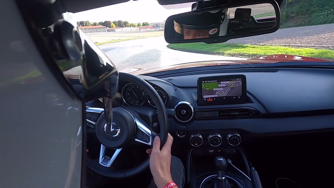 Mazda MX-5 ND G160 onboard drift on track Sachsenring