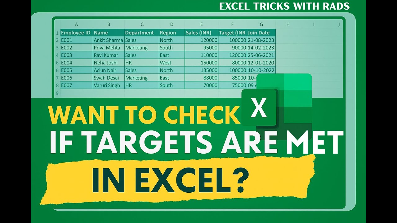 Target Met or Not? Use THIS Excel Formula to Find Out!