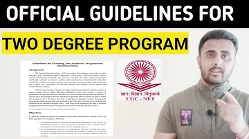 ugc dual degree program || ugc offical notification || ek sath 2 degree karne ki notice jari ||