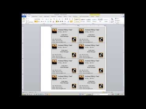 Word: How to create custom business cards
