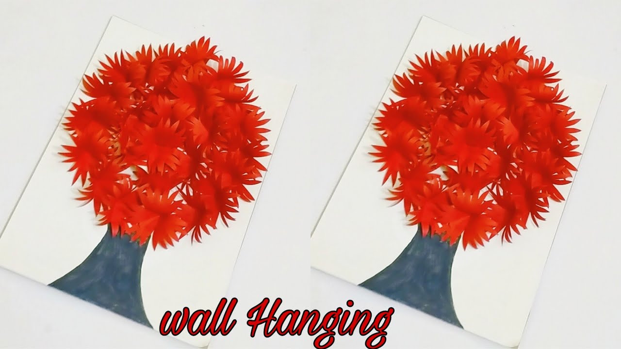 How to make tree Wall Hanging \\ wall decoration learn craft YouTube