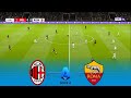 AC Milan vs AS Roma Live Match Simulation | Serie A 2025 | PES 2021 Gameplay 🎮