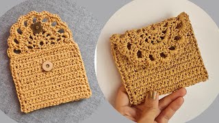 آموزش بافت کیف پول 🌸❤️ crochet wallet 👌