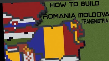 Romania,Moldova,Transnistria-Regular Scale Tutorials-World Flag Map in Minecraft-Part 16