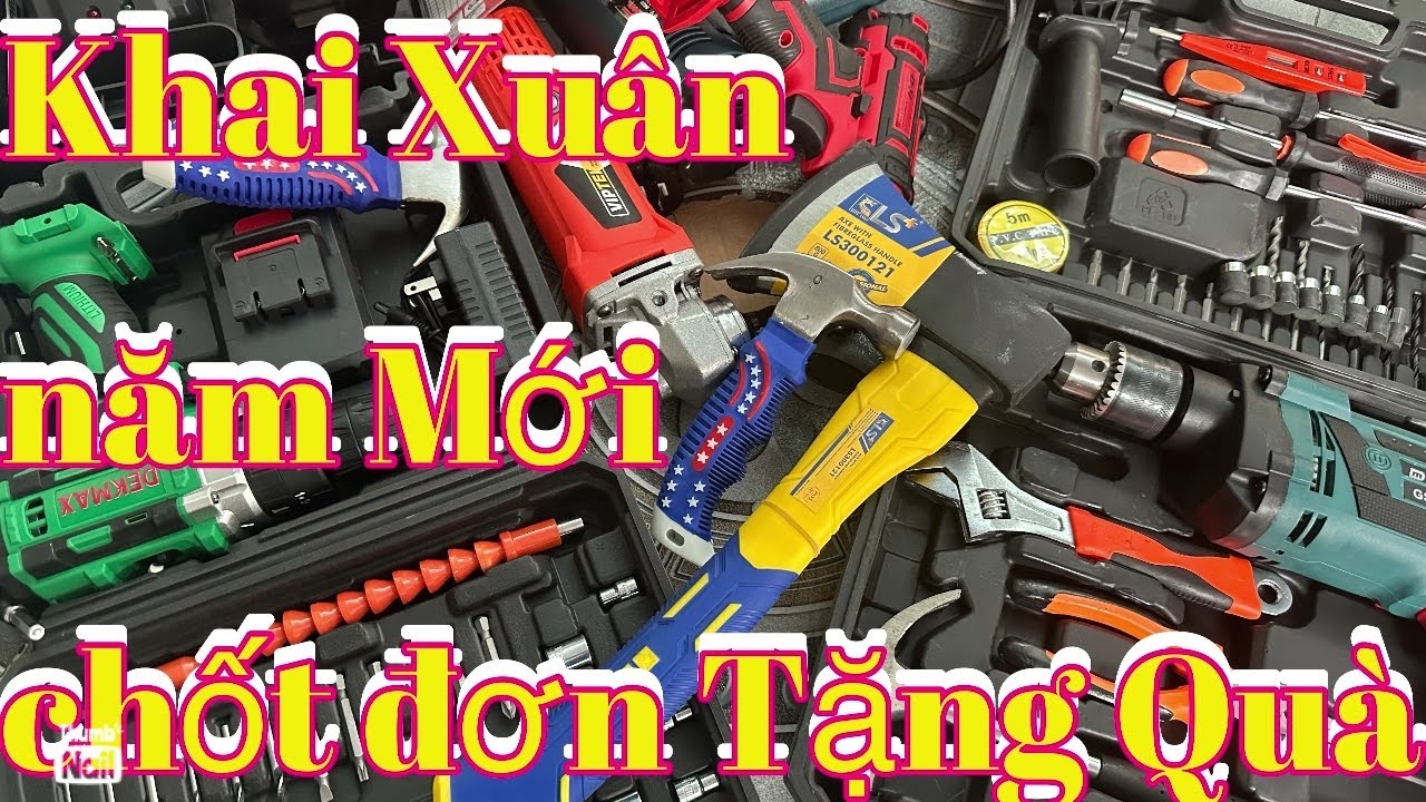 khai xuân tặng quà Xã khoan pin,xạc,máy bulong,máy petong,đèn pin,cibi ...