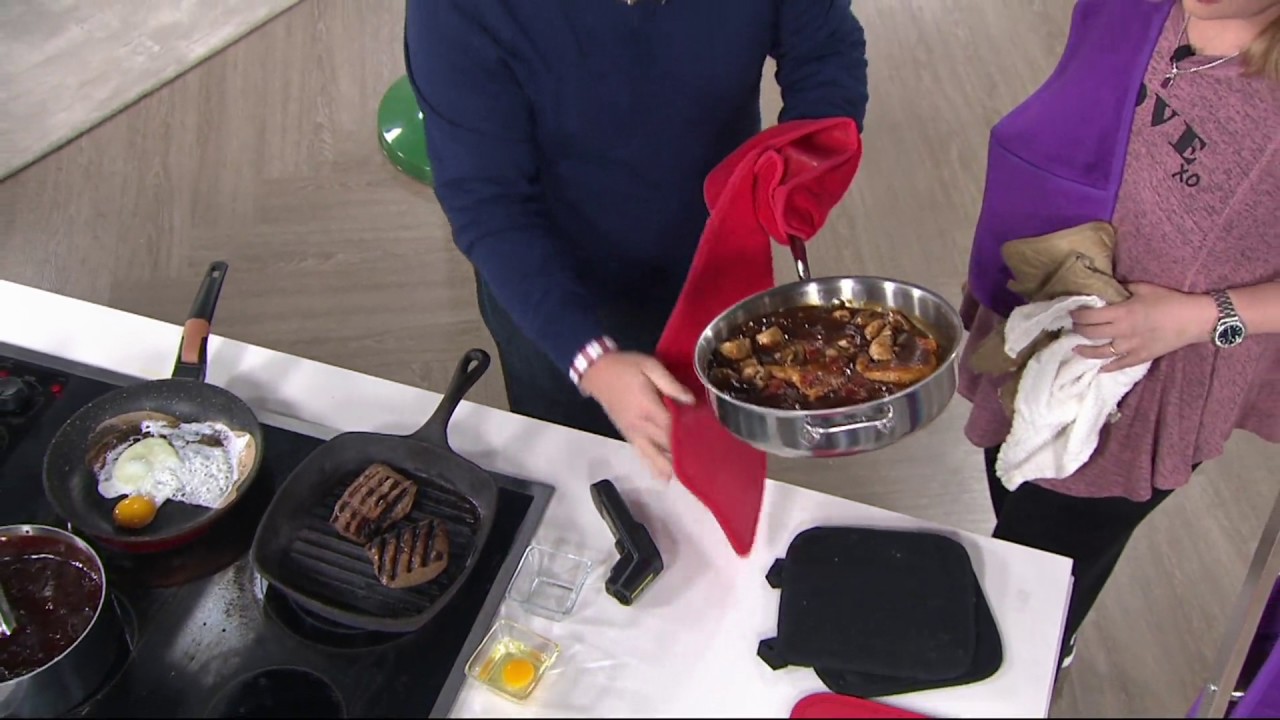 Cooking Buddy Terrycloth Towel and Pot Holder by Campanelli on QVC
