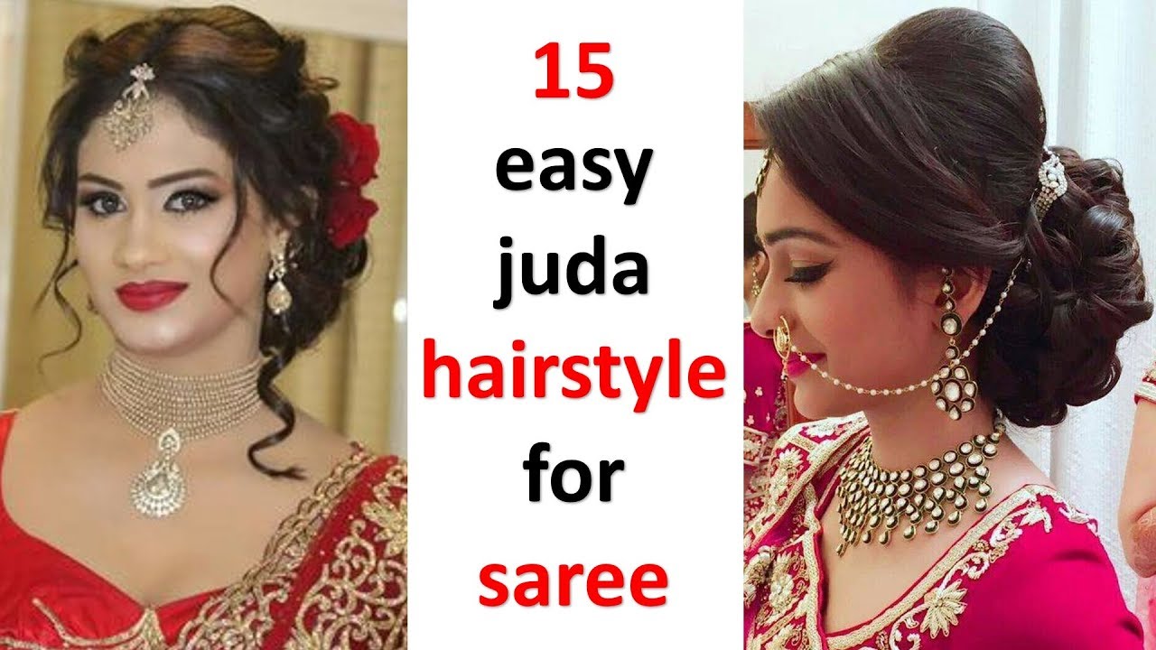 15 quick juda hairstyle with saree - YouTube