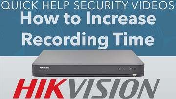 Hikvision DVR How to Increase HDD Recording Time Using H.265