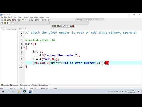 Check the given number is even or odd using ternary operator || - YouTube