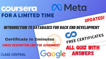 Introduction to Databases for Back End Development,(week-1-6) All Quiz Answers.#coursera #quiztime
