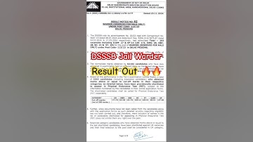 DSSSB Jail Warder Result Out🔥🔥