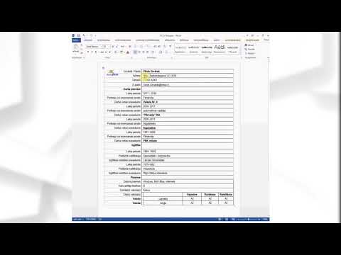 3. Nodarbība:  CV rakstīšana Microsoft Word