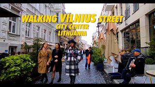 Walking VILNIUS Street City Center Lithuania 2021 !!! 4K Walking Tour Vilnius City !!!