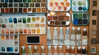 My entire watercolour collection   swatching new paint colours 🎨