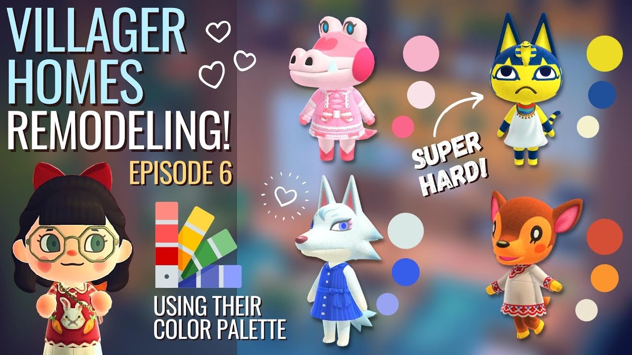 Colour matching VILLAGER HOMES EP6: Gayle, Fauna, Whitney and Ankha