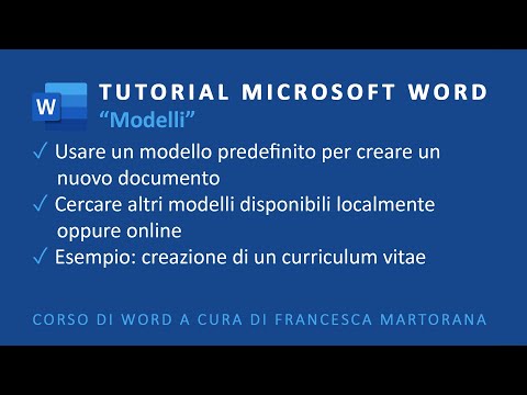 Video: A cosa serve un modello di Word?