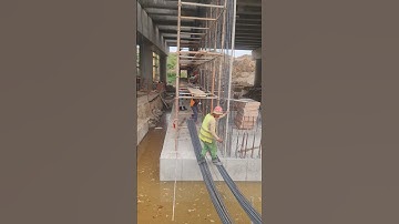Install rebar retaning wall. #concrete #construction #formwork #shots #viralvideo