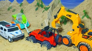 Rescue Jeep With Jcb And Police And Truck-toy story video | Sabir Unboxing 🚘🚓