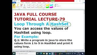 JAVA LECTURE - 79| Loop Through A HashSet| For Loop In HashSet(@EnhanceCodeLearning
