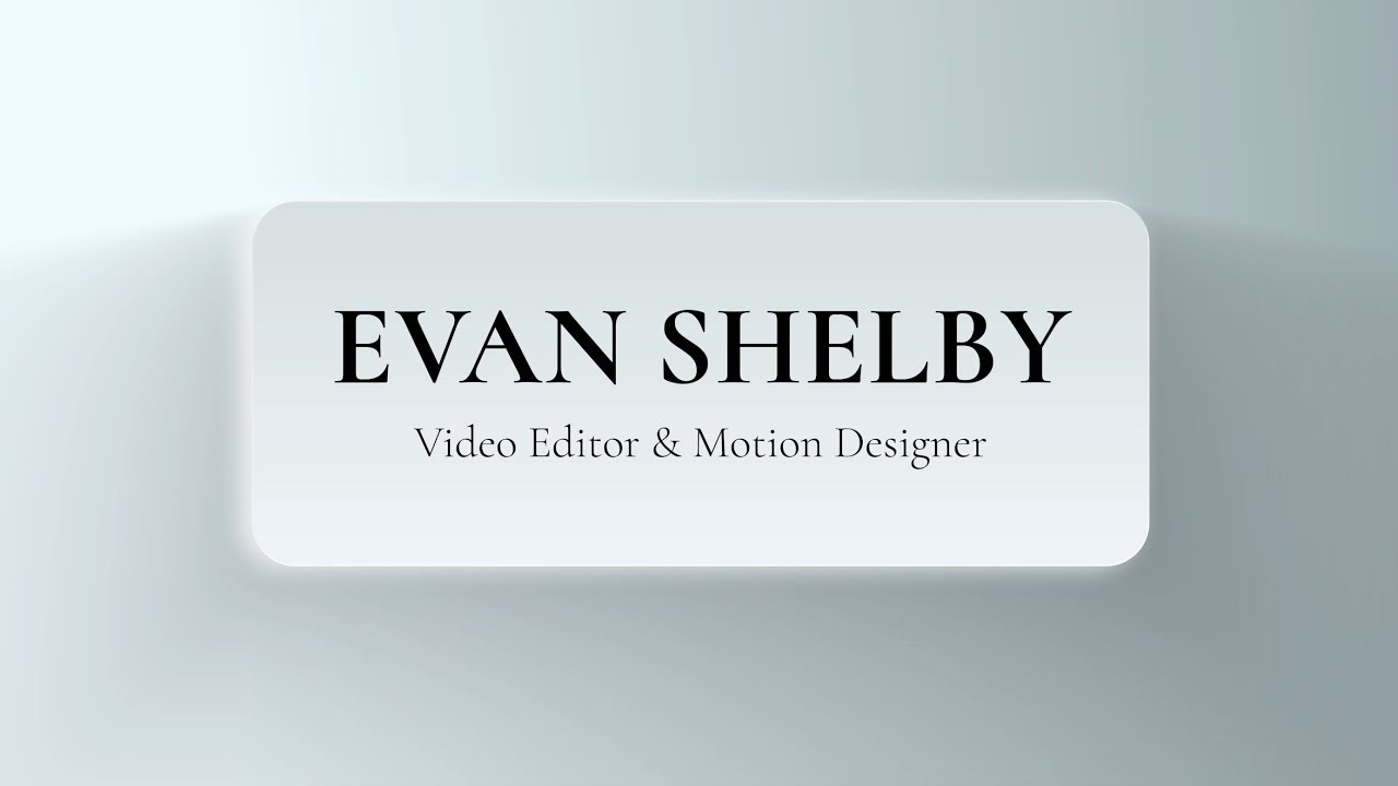 Videographer Reel - Evan Shelby