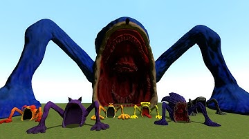 HUGE AND SCARY SMILING CREATURES FROM POPPY PLAYTIME KILL EVERYONE IN THEIR PATH in Garry