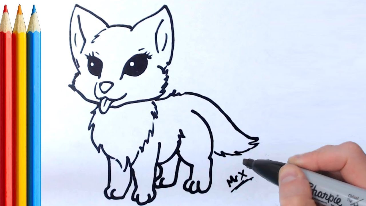 Creative Cute easy drawings 365 sketches wolf for Girls