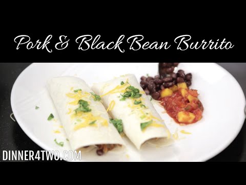 Pulled pork & Black bean Burrito with Mango Salsa