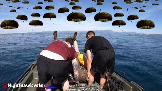 Countless Paratroopers Jump Into The Black Sea Near The Russian Border